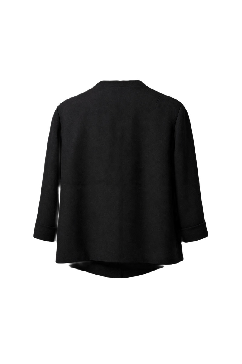 1980s Black Wool Blend Jacket - Back View