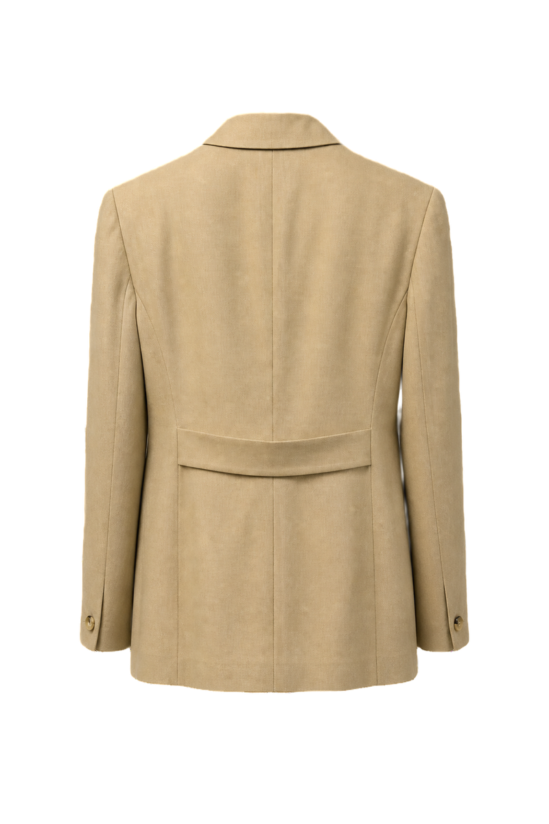 1980s Camel Wool Blend Blazer - Back View