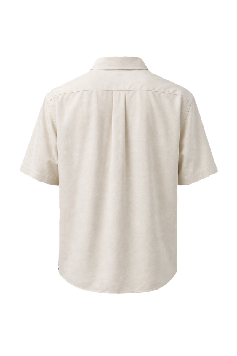 1980s Cream White Cotton Shirt - Back View