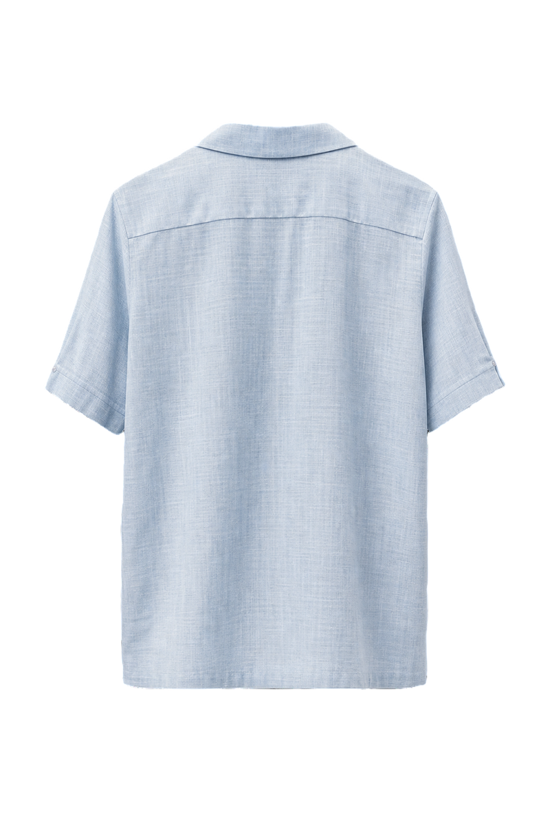 1970s Light Blue Cotton Shirt - Back View