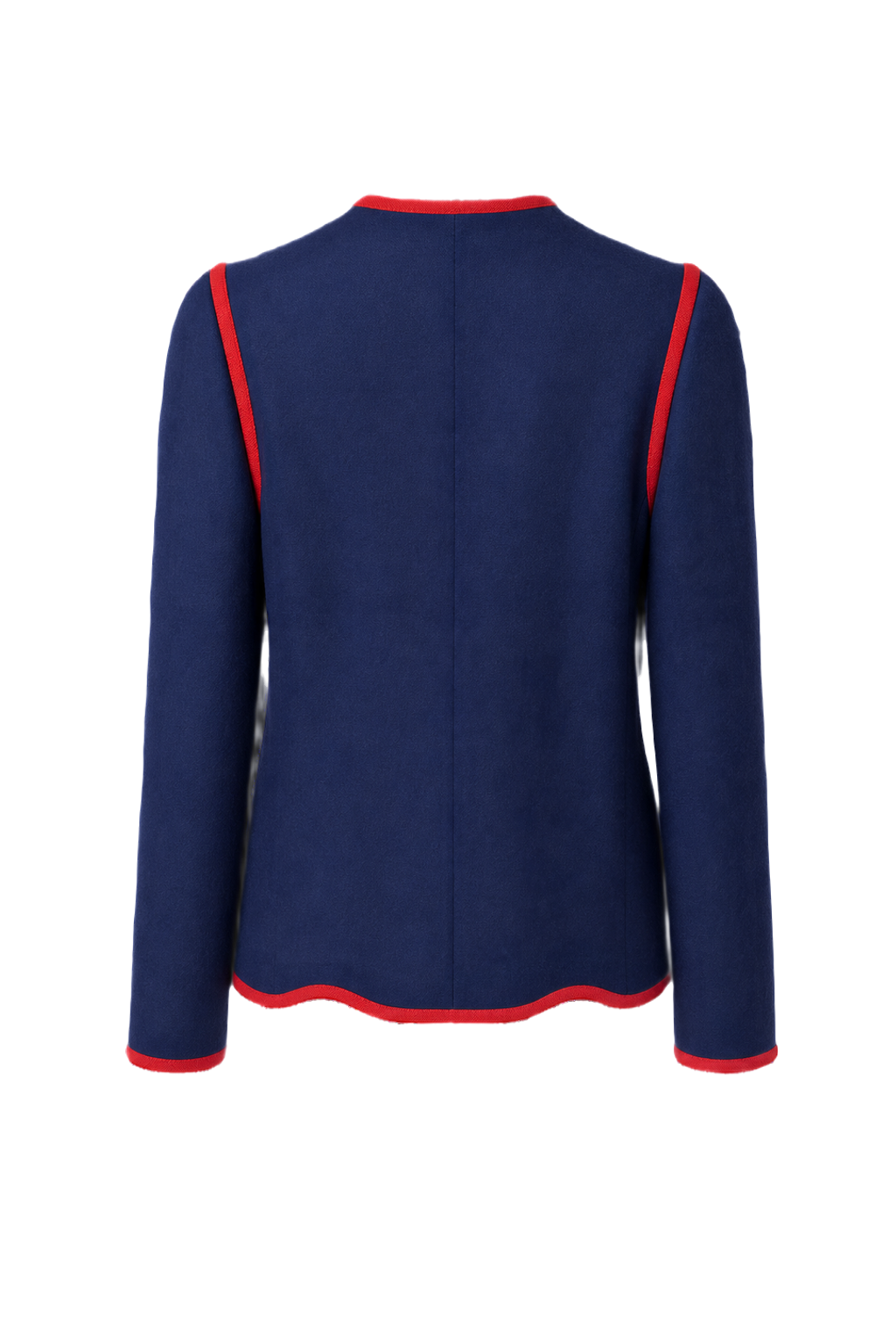 1970s Navy Blue Wool Blend Blazer - Back View