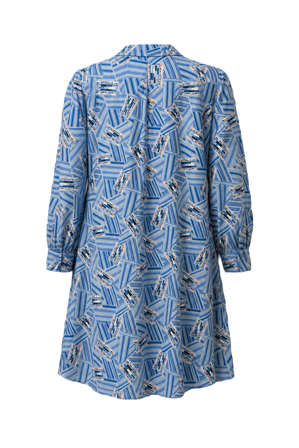 1960s Blue Polyester Dress - Back View