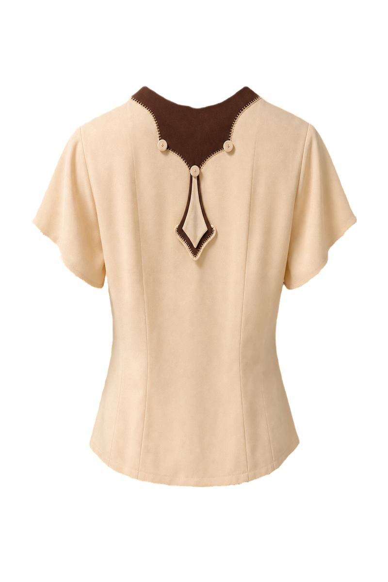 1920s Cream Silk Blouse - Back View