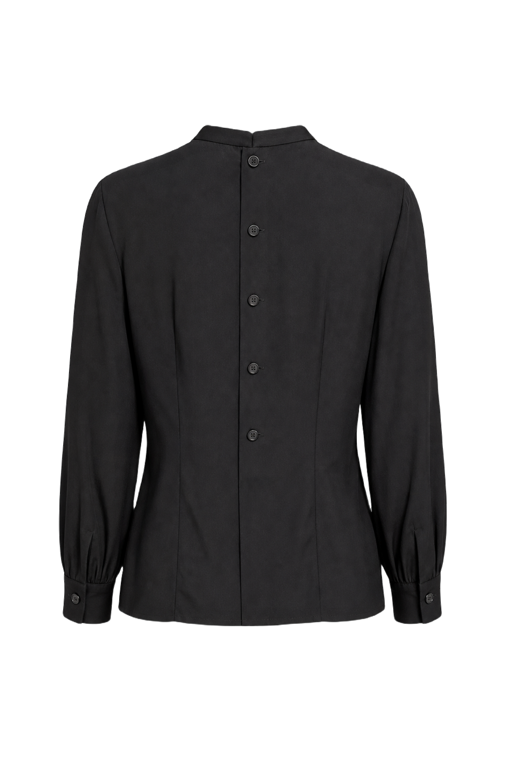 1920s Black Silk Blouse - Back View