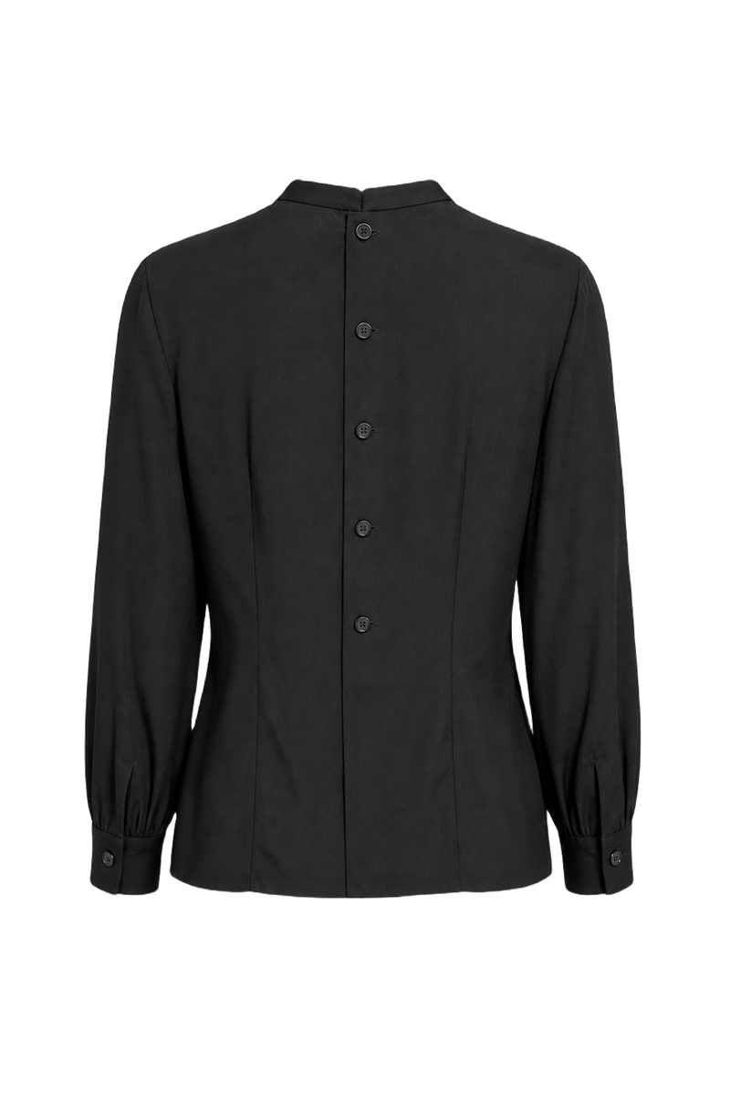 1920s Black Silk Blouse - Back View