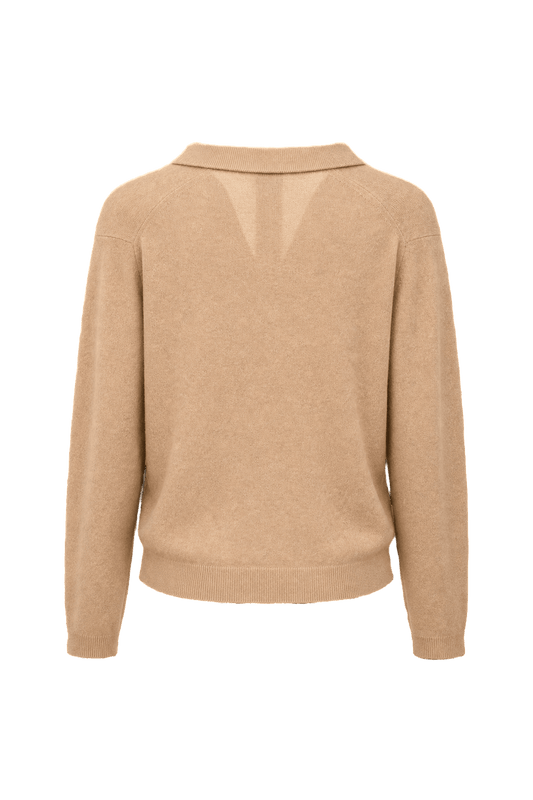 1920s Light Tan Wool Blend Cardigan - Back View