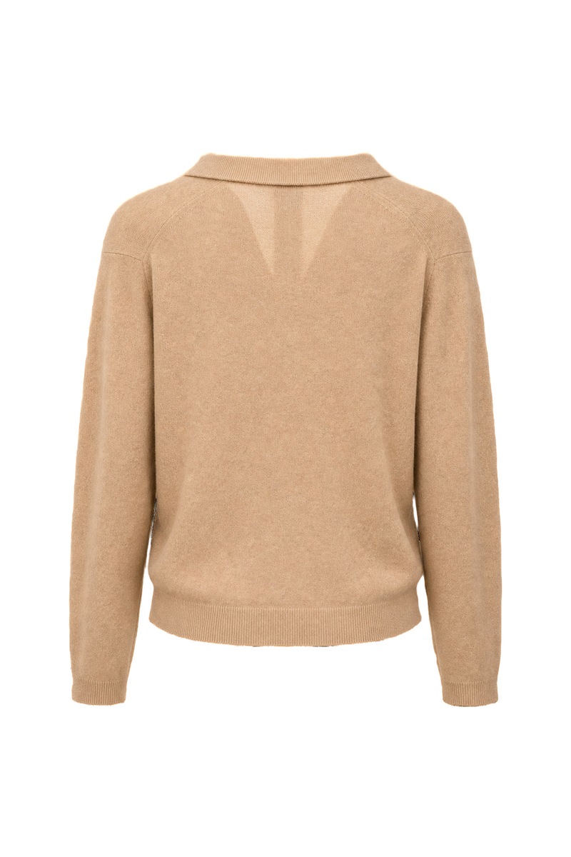 1920s Light Tan Wool Blend Cardigan - Back View