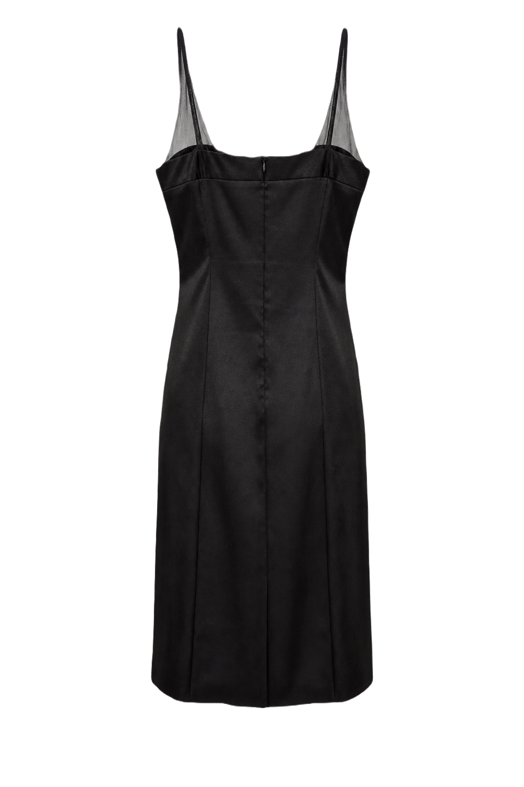 1990s Black Silk Slip Dress - Back View
