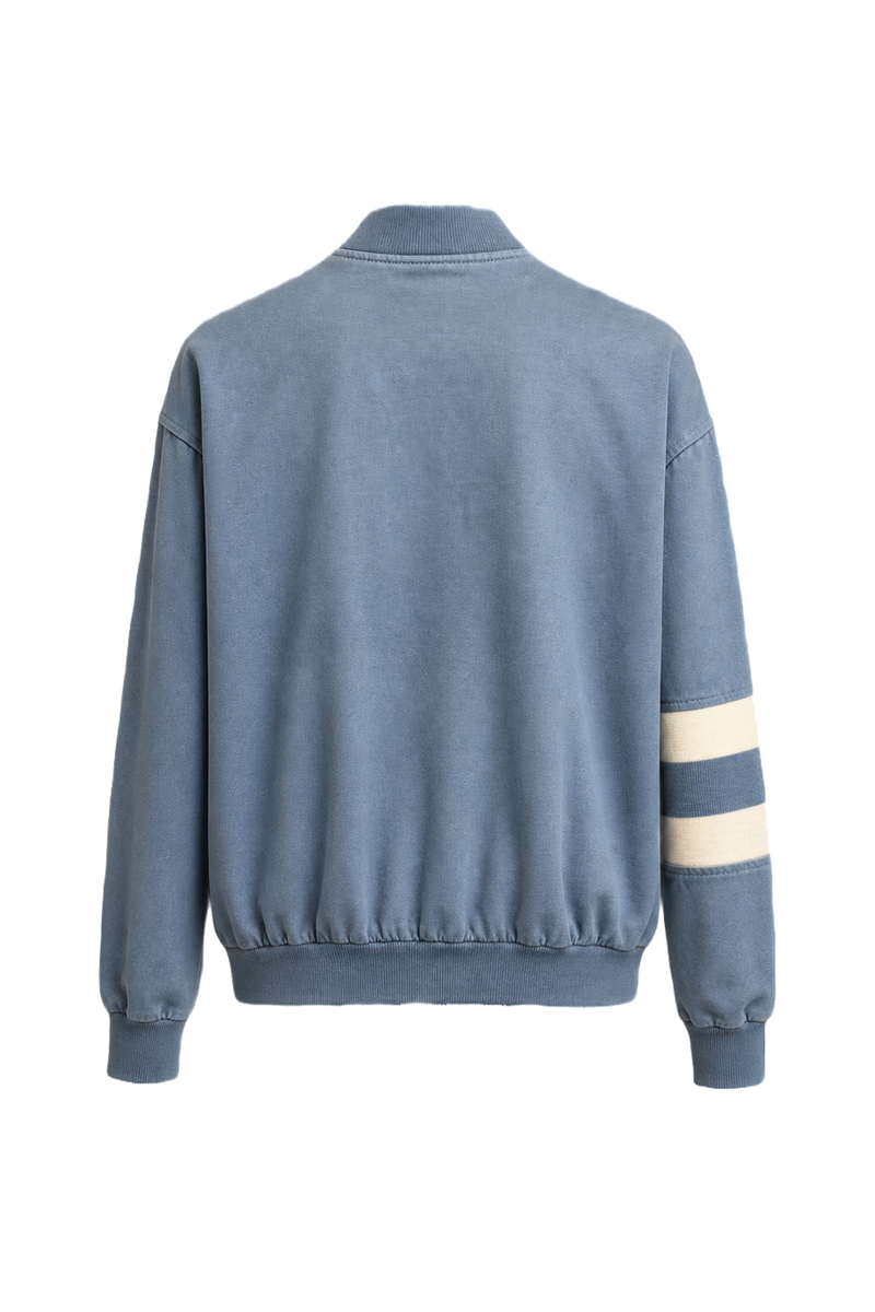 1980s Light Blue Cotton Blend Cardigan - Back View