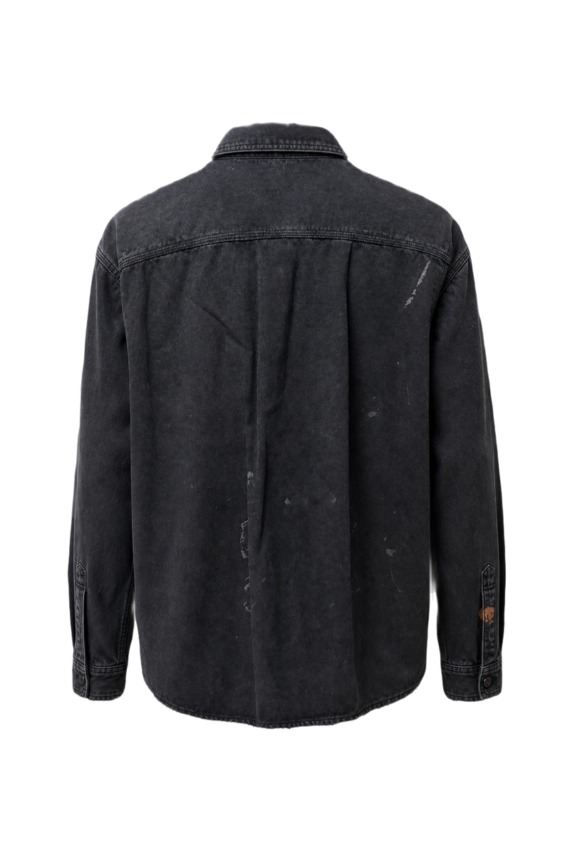 1990s Black Cotton Shirt - Back View