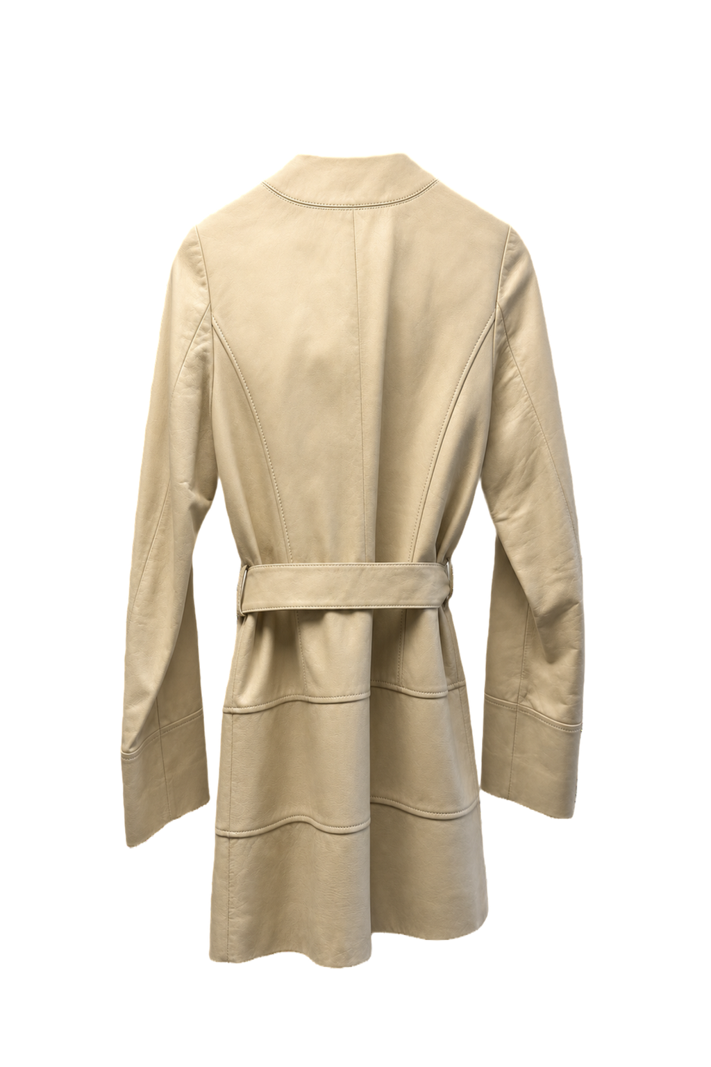 1990s Cream Wool Blend Coat - Back View
