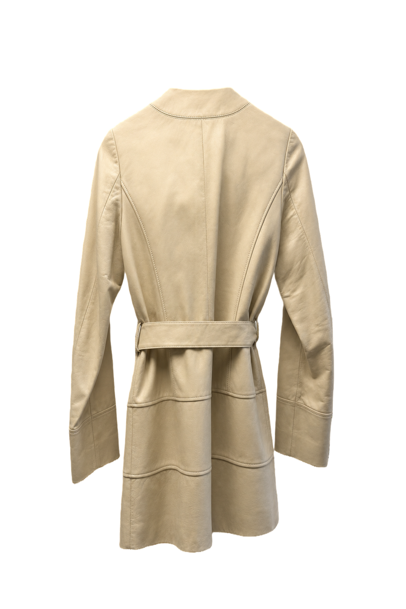 1990s Cream Wool Blend Coat - Back View