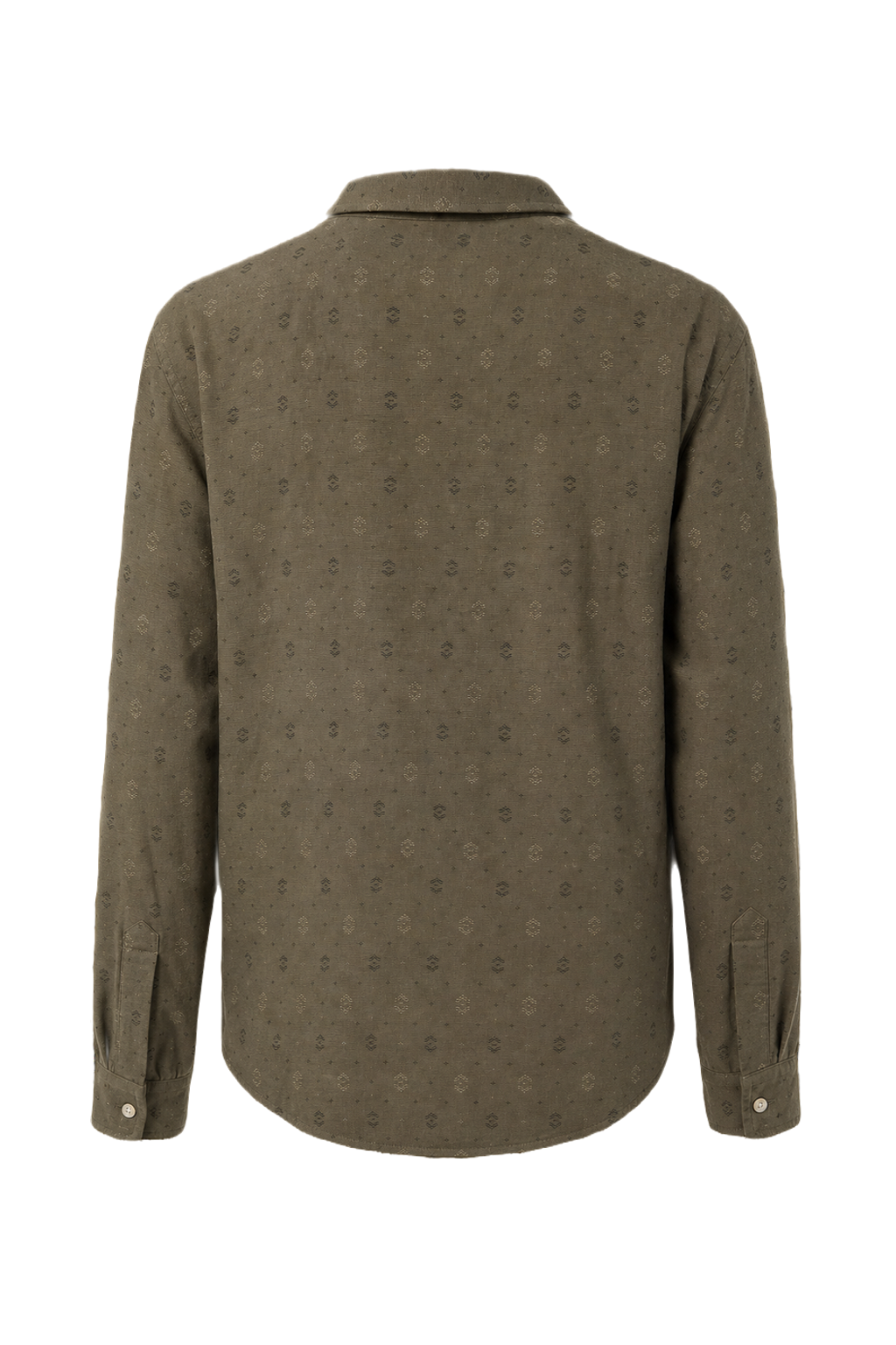 1980s Olive Green Cotton Shirt - Back View