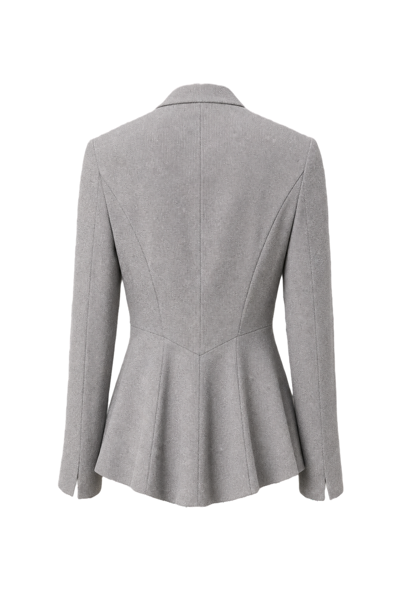 1990s Grey Synthetic Blend Blazer - Back View