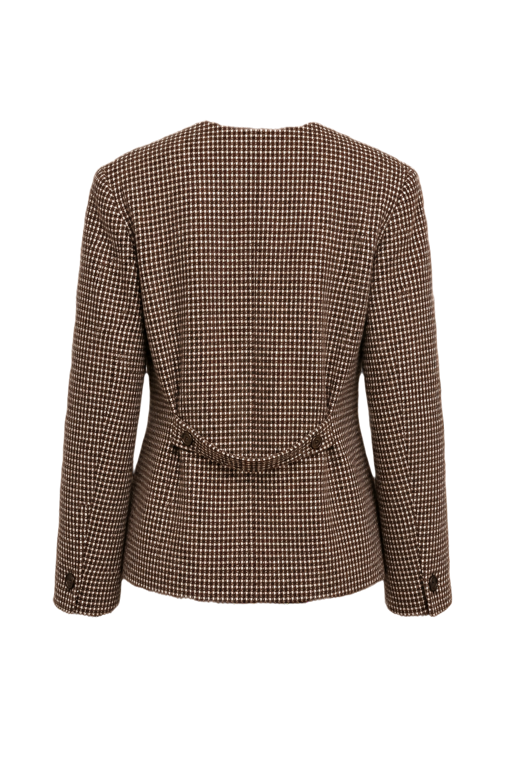 1980s Brown Wool Blend Blazer - Back View