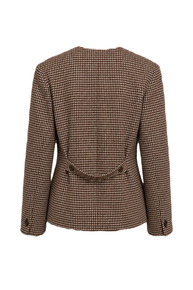 1980s Brown Wool Blend Blazer - Back View