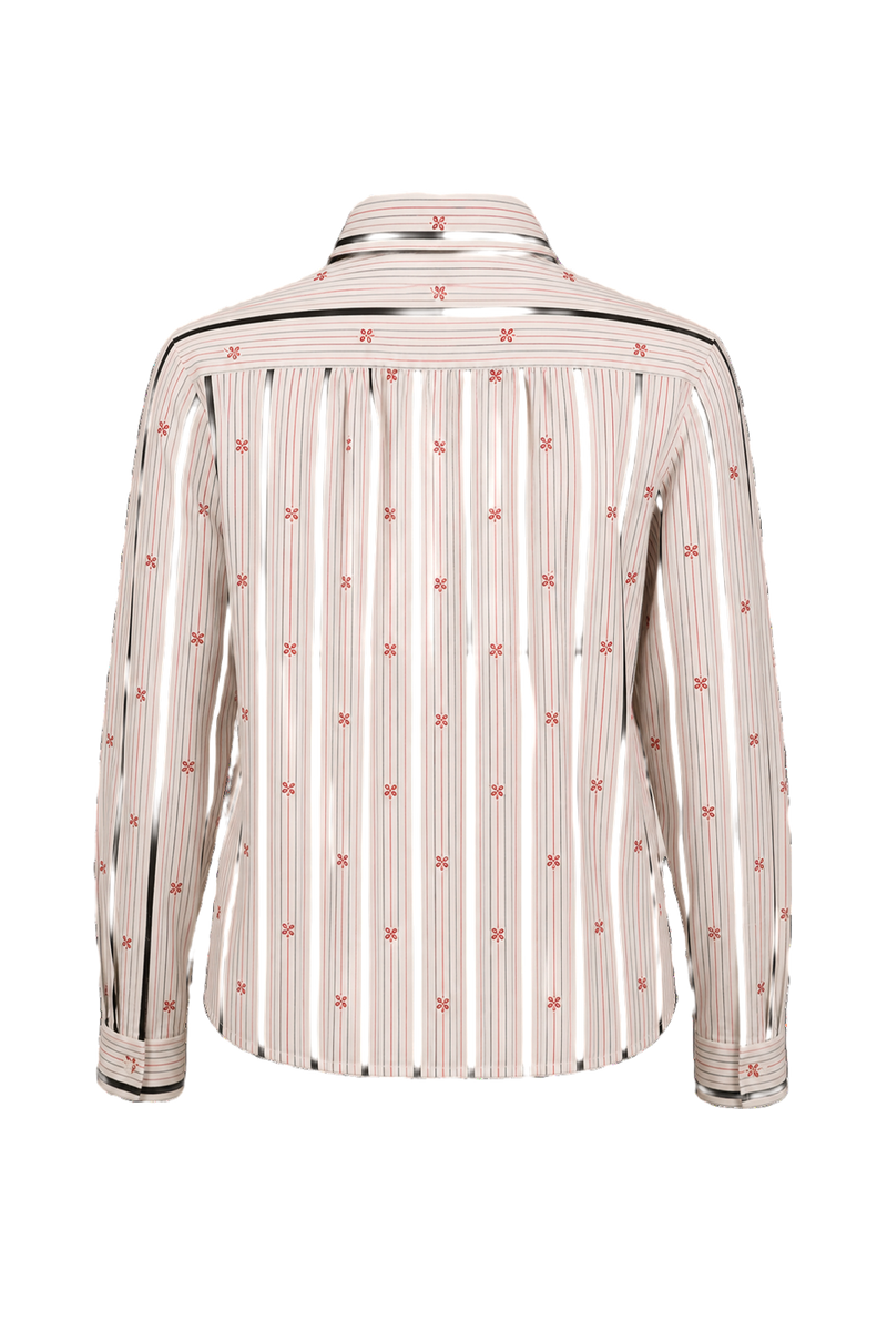 1980s White Synthetic Blend Blouse - Back View