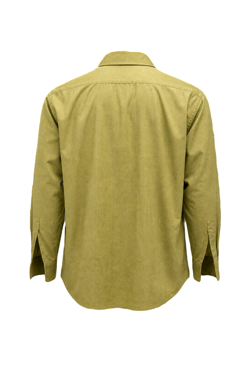 1980s Light Green Cotton Blend Shirt - Back View