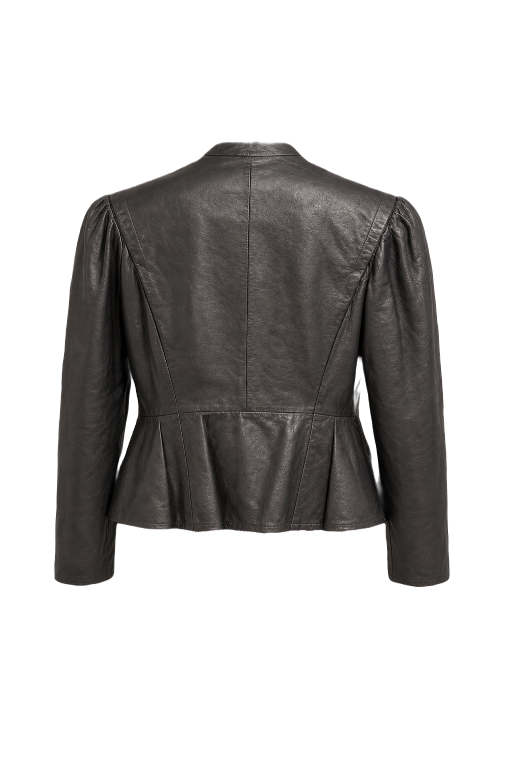 1980s Black Leather Jacket - Back View
