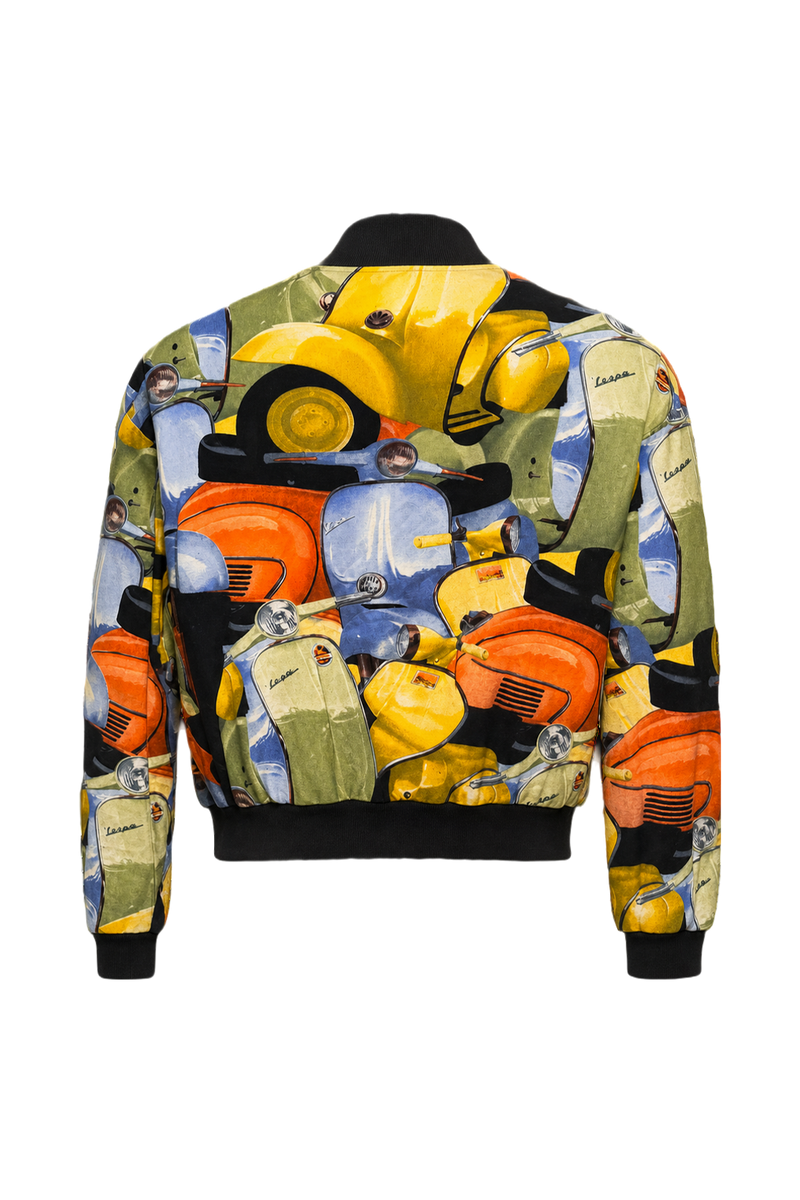 1980s Multicolor Synthetic Blend Jacket - Back View