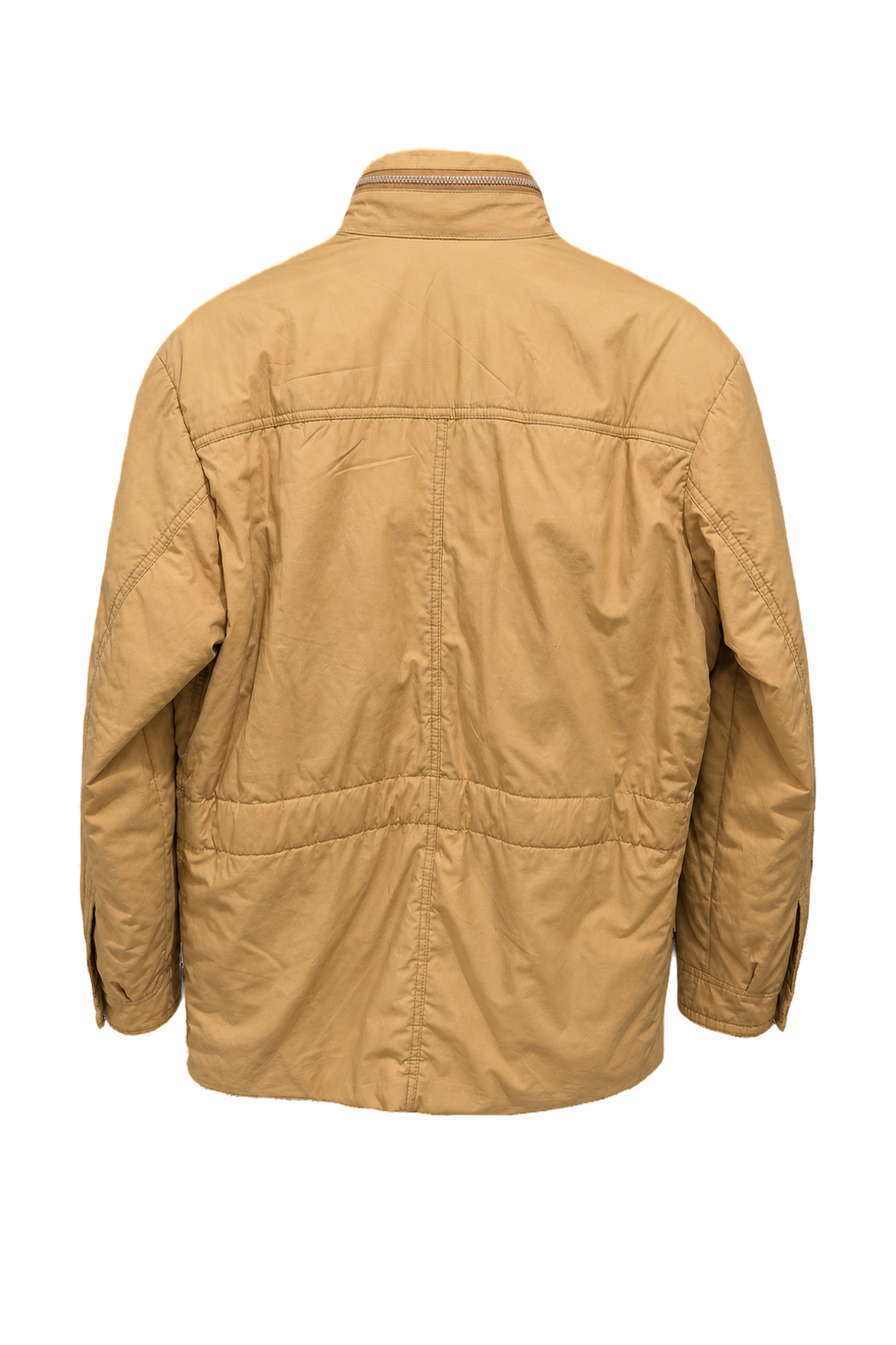 1980s Camel Brown Cotton Blend Jacket - Back View