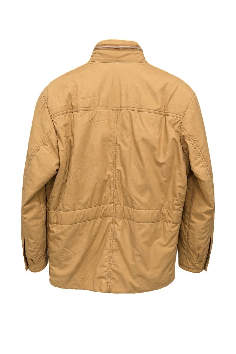 1980s Camel Brown Cotton Blend Jacket - Back View