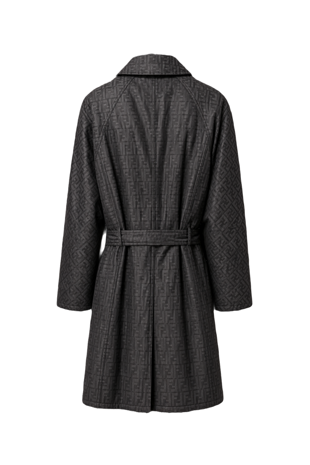 1990s Black Synthetic Blend Coat - Back View