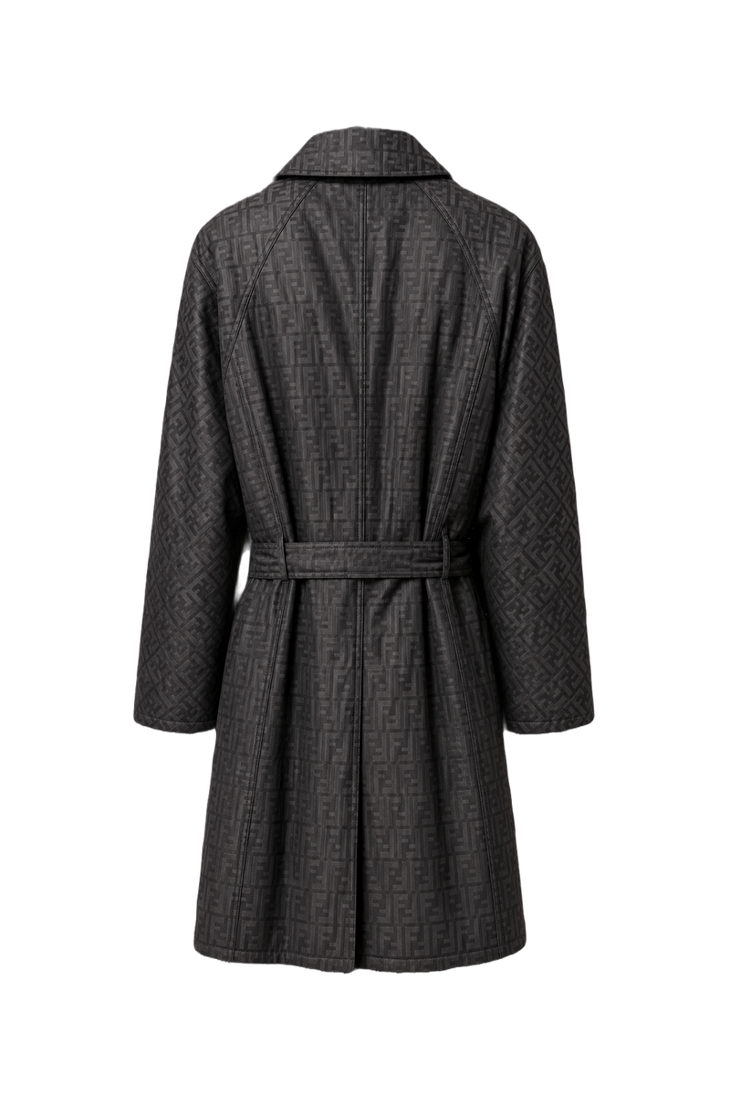 1990s Black Synthetic Blend Coat - Back View