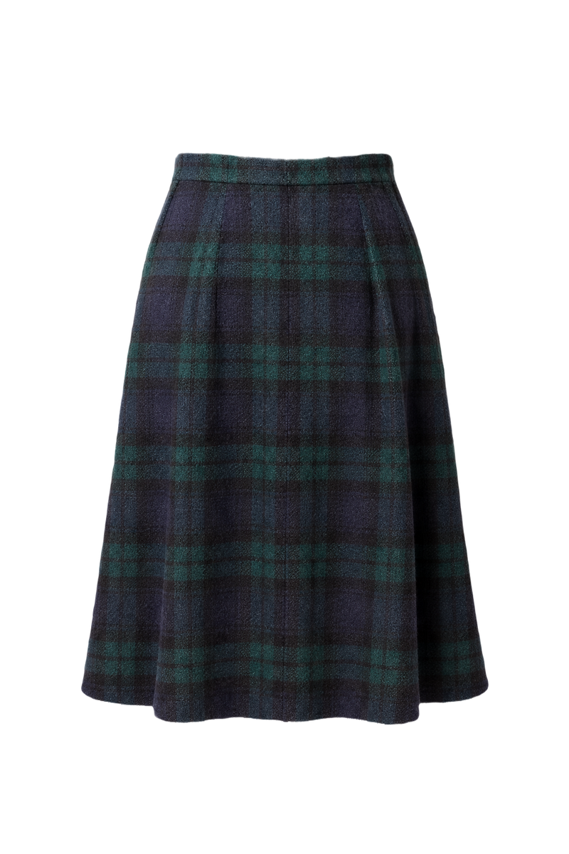 1970s Blue Wool Skirt - Back View