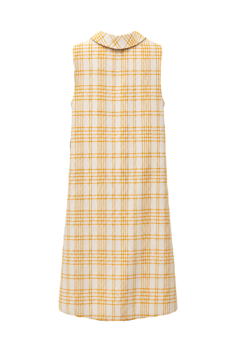 1960s White Cotton Shirt Dress - Back View