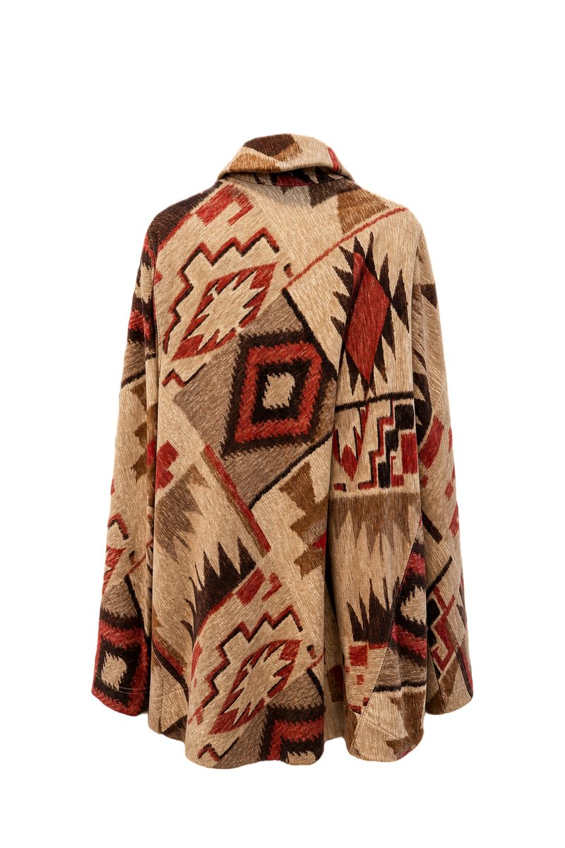 1970s Beige Cotton Jacket - Back View