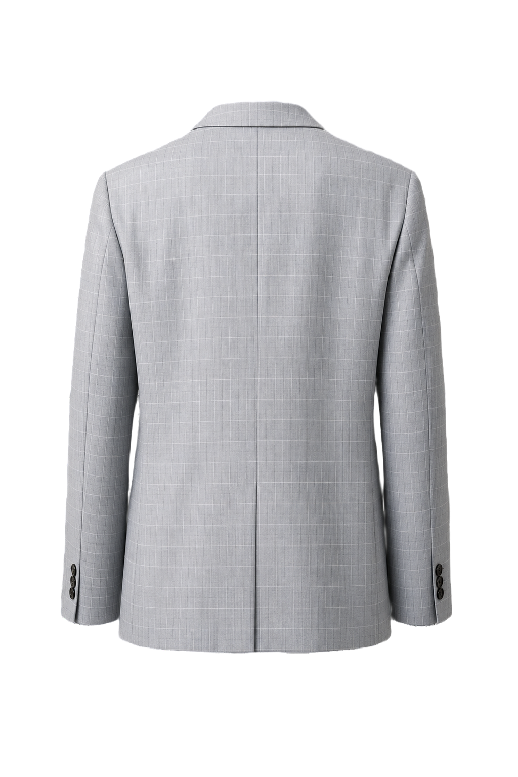 1980s Light Blue Wool Blend Blazer - Back View