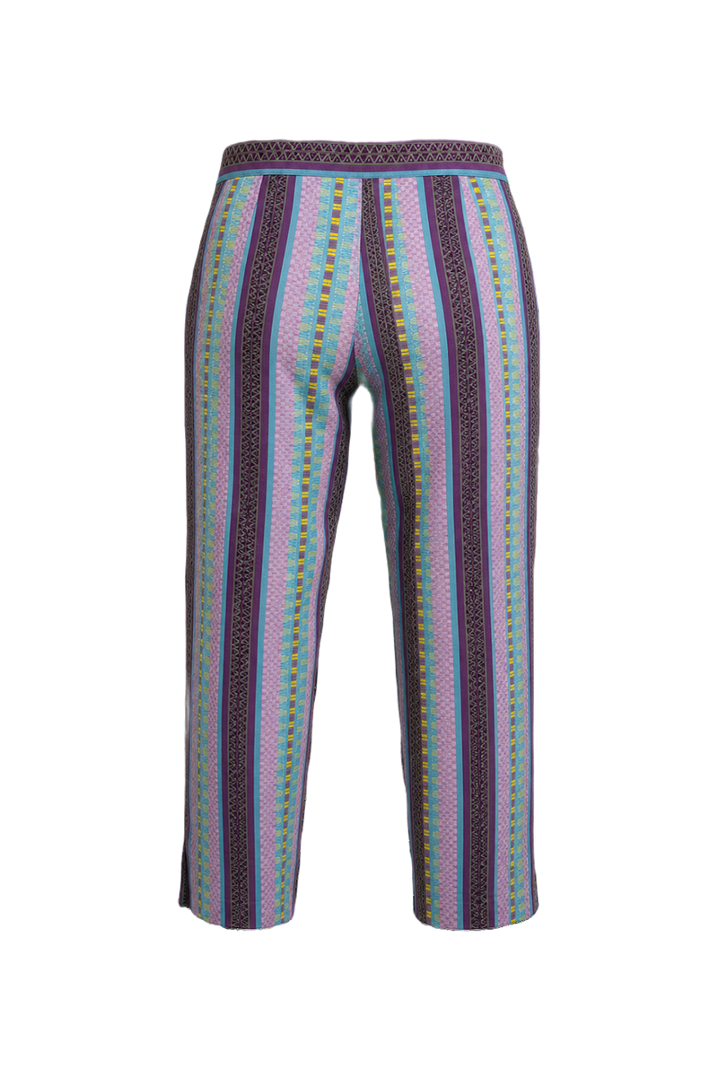1970s Multicolor Cotton Pants - Back View
