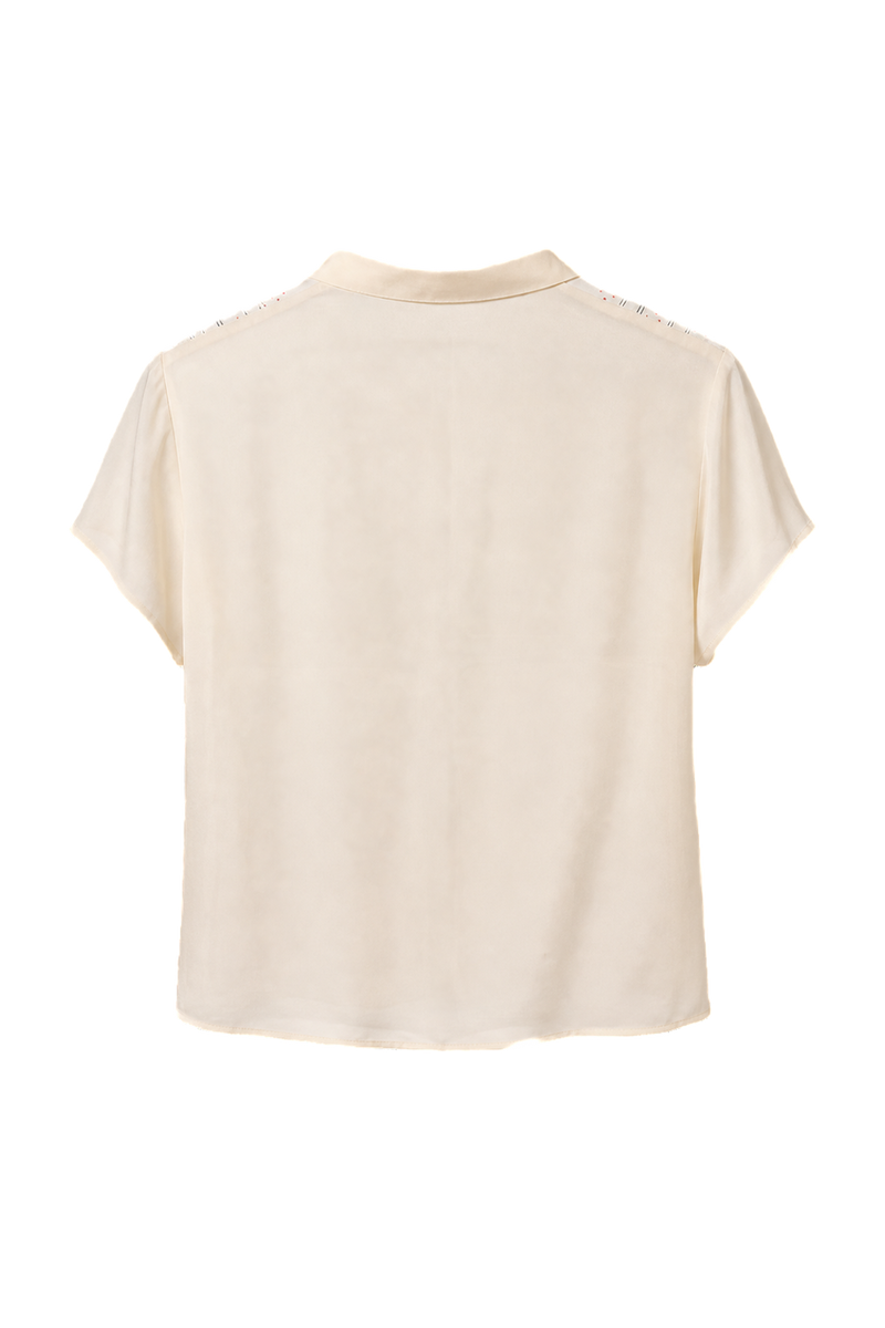 1930s Cream Silk Blouse - Back View