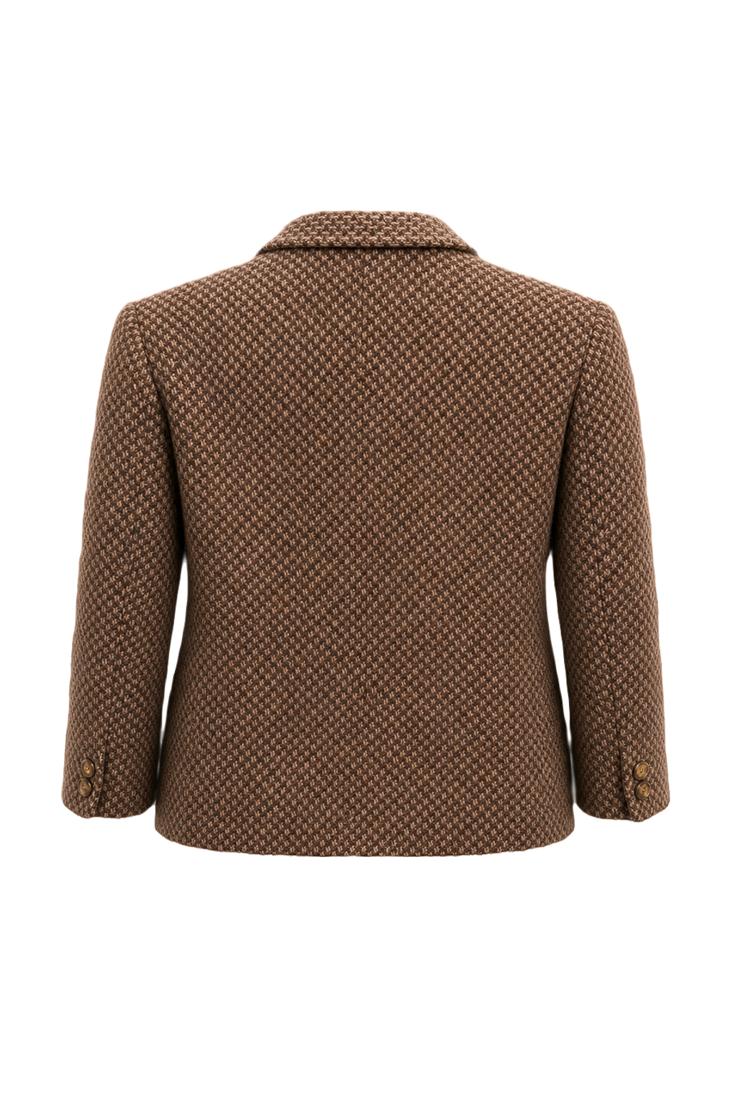 1950s Brown Wool Blend Blazer - Back View