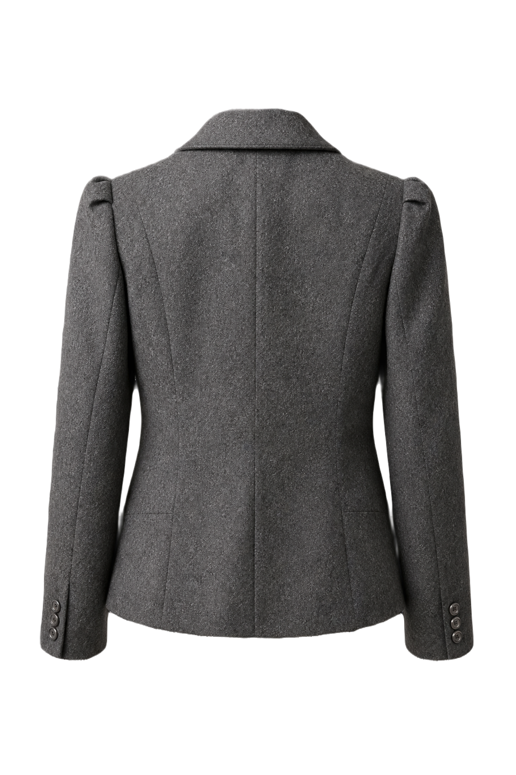 1950s Charcoal Grey Wool Blazer - Back View