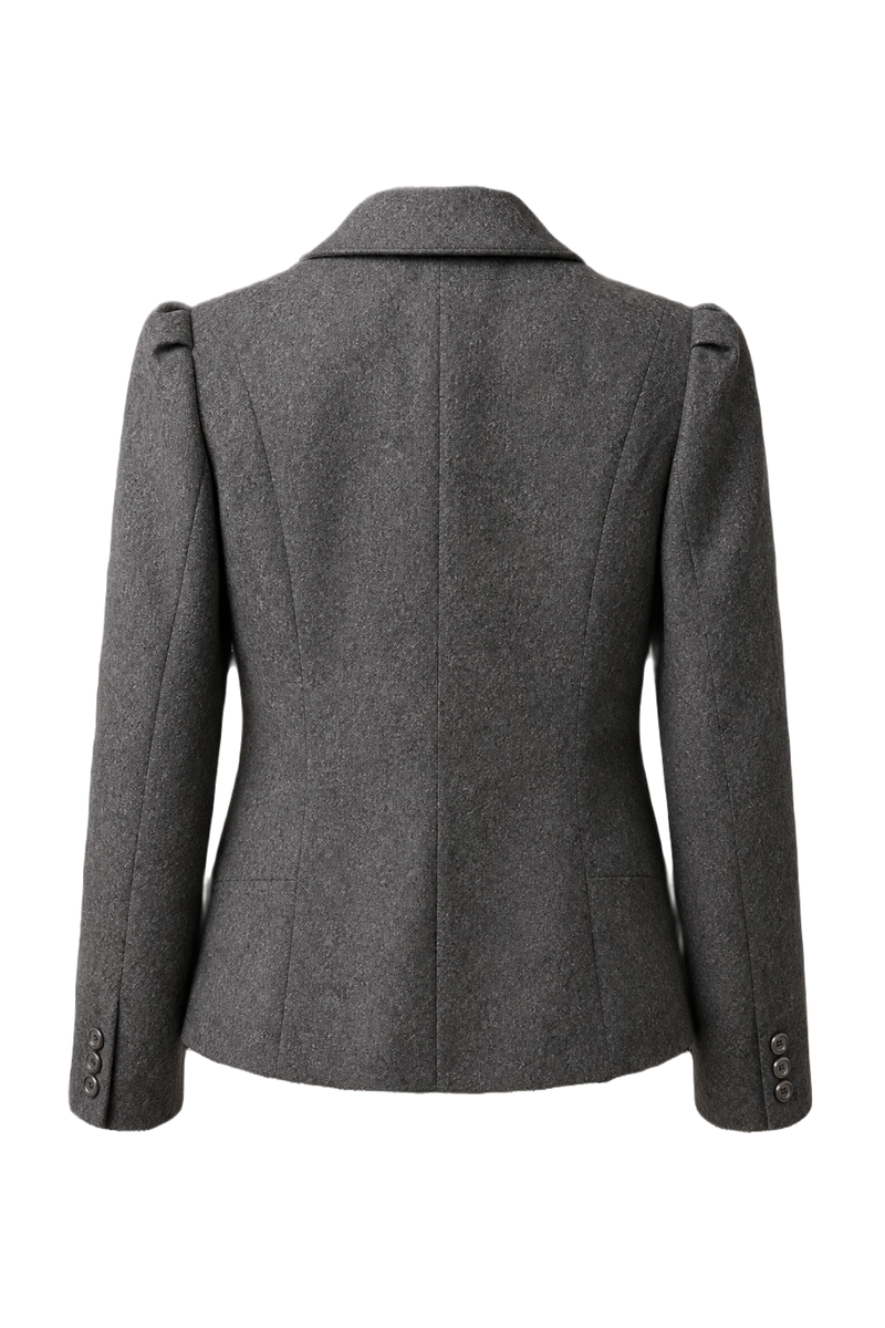 1950s Charcoal Grey Wool Blazer - Back View