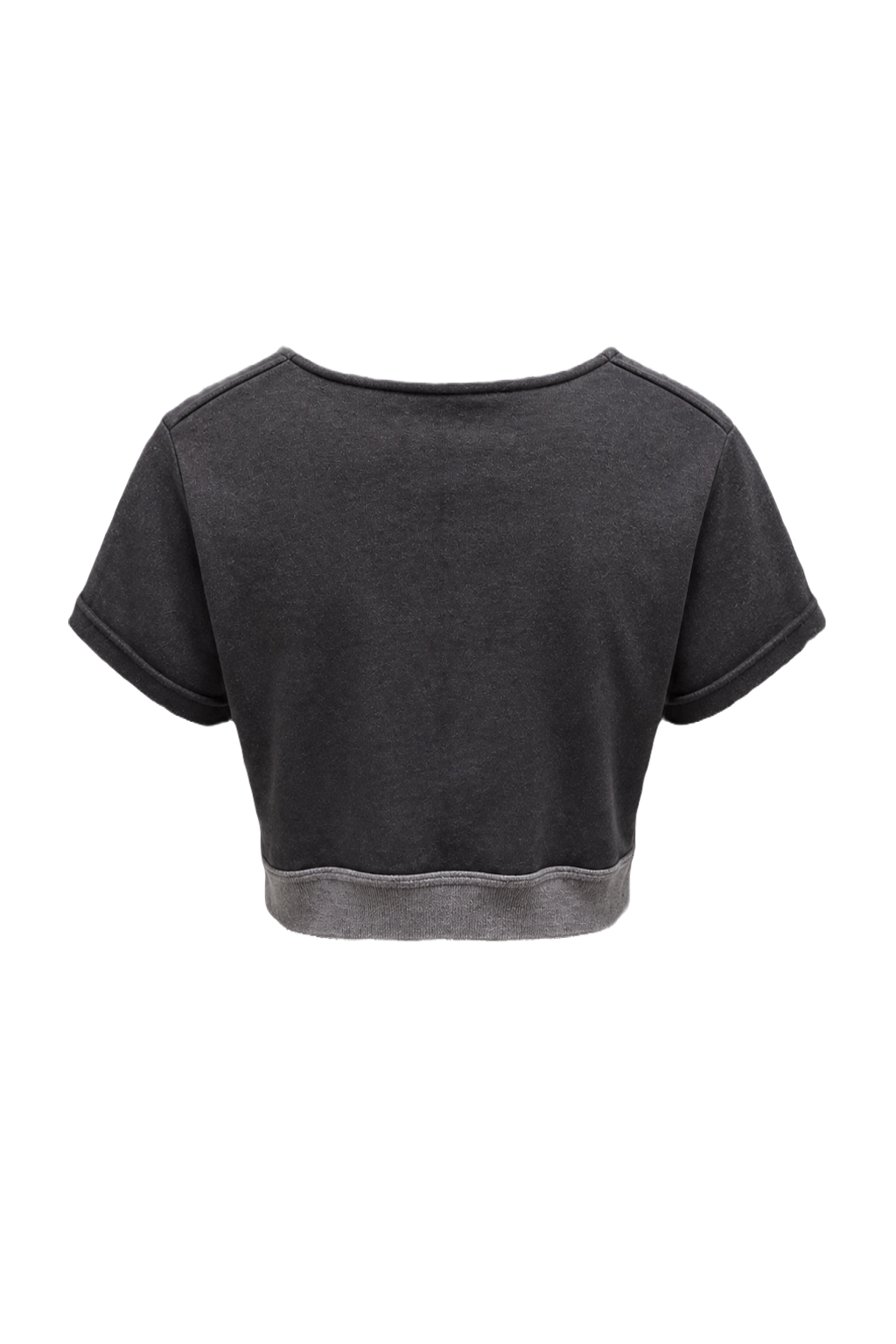 1990s Black Cotton Crop Top - Back View
