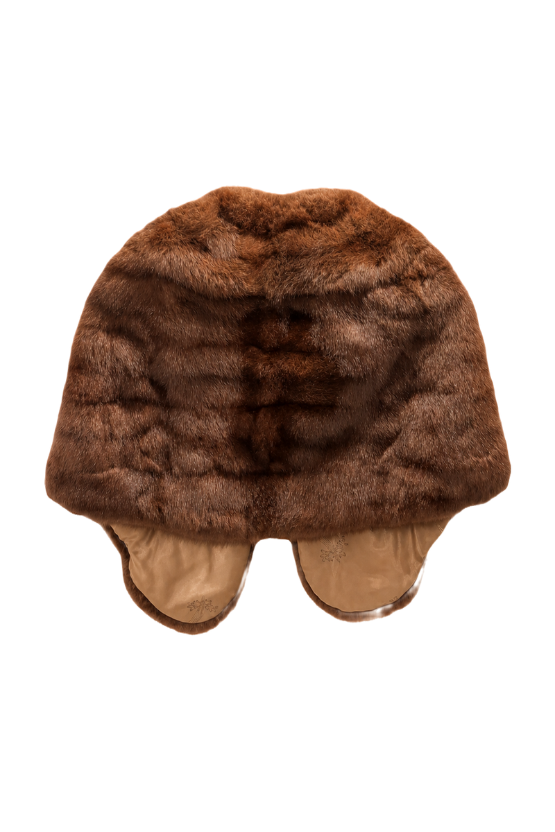 1950s Brown Fur Coat - Back View