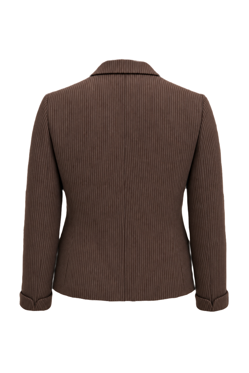 1990s Brown Polyester Blazer - Back View