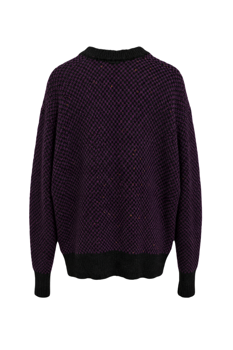 1990s Purple Wool Sweater - Back View