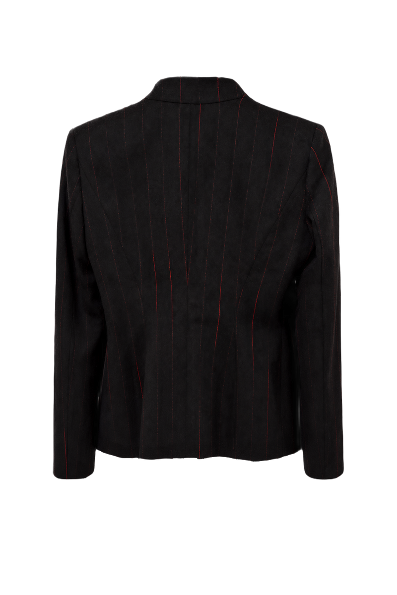 1990s Black Wool Blazer - Back View