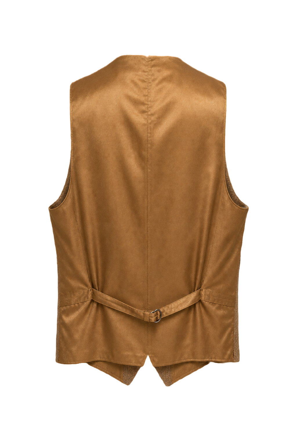 1970s Tan Wool Vest - Back View