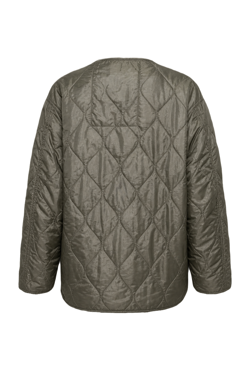 1940s Olive Green Polyester Jacket - Back View