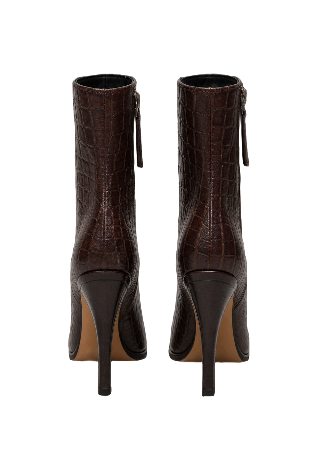 1990s Dark Brown Leather Boots - Back View