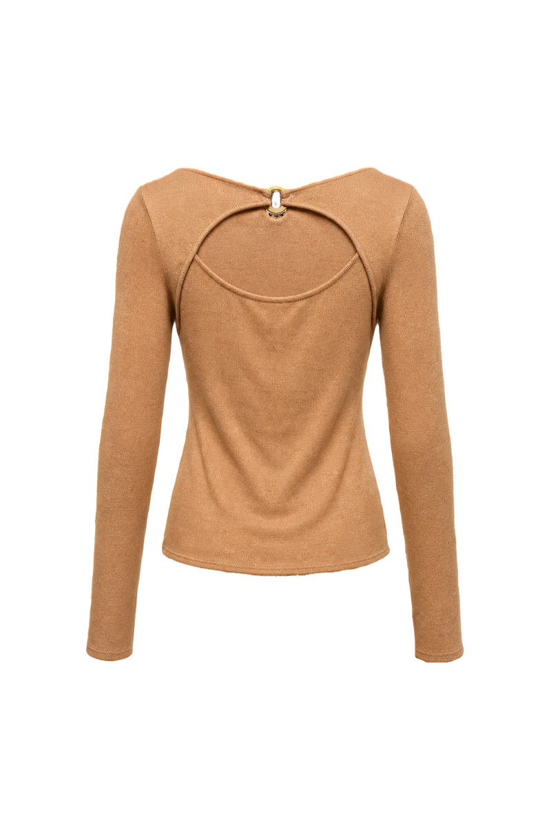 1990s Beige Cotton Sweater - Back View
