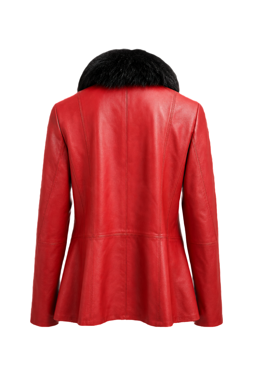 1990s Red Leather Jacket - Back View