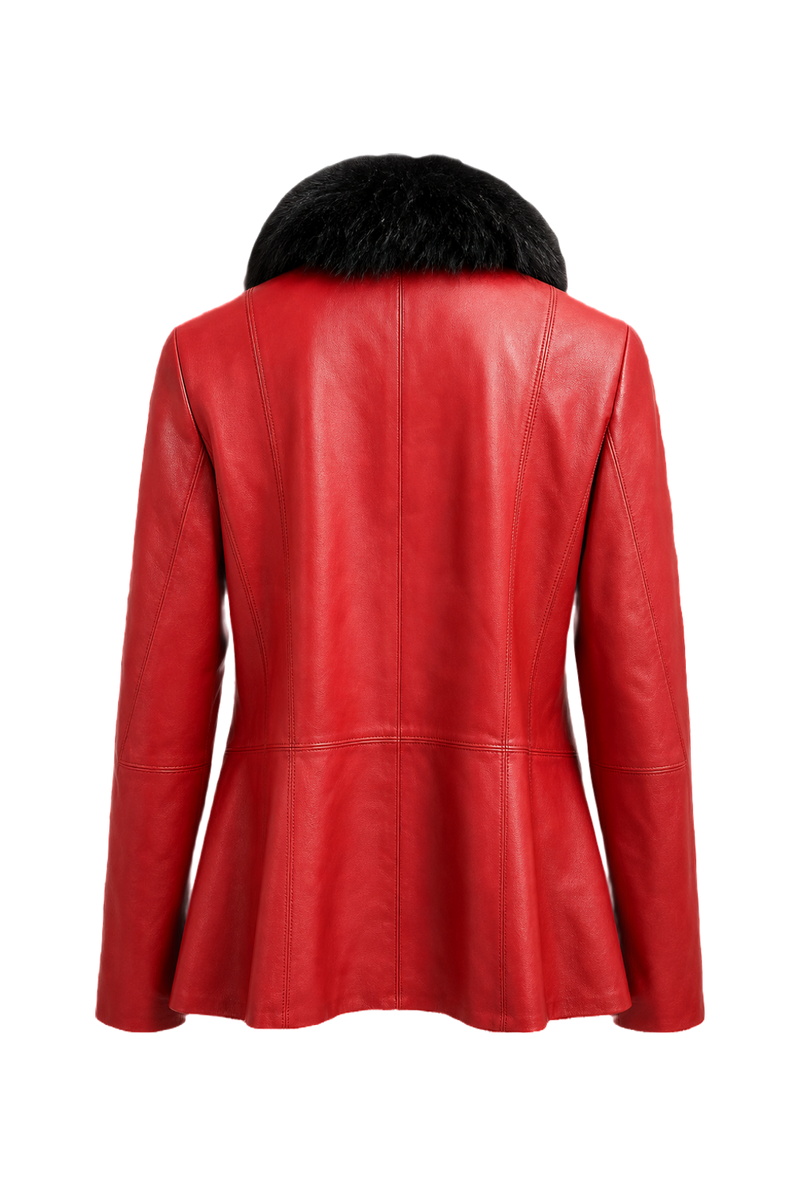1990s Red Leather Jacket - Back View