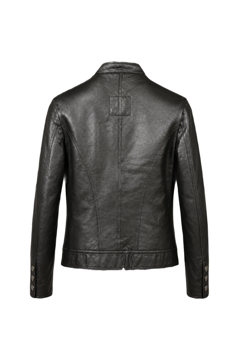 1990s Black Leather Womens Leather Jacket - Back View