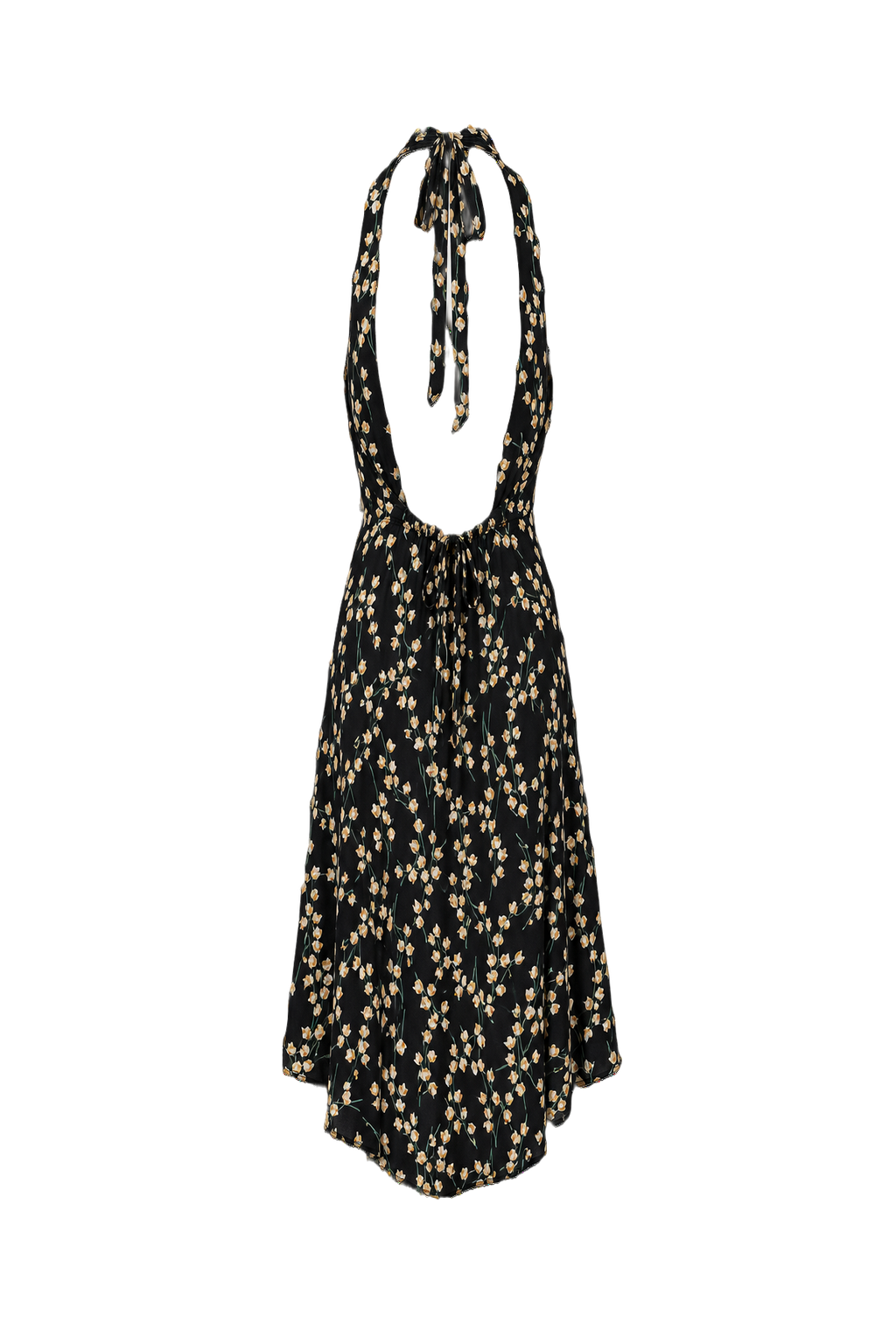 1990s Black Silk Dress - Back View